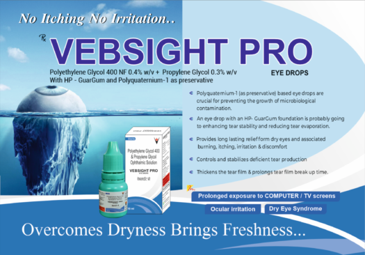 VEBSIGHT PRO (Polyethylene Glycol Propylene Glycol polyquaternium 1 and HP guar gum))