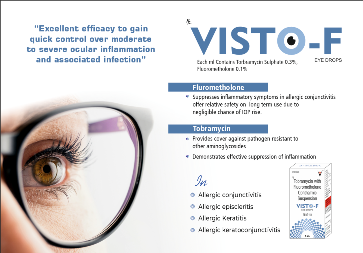 VISTO-F (Tobramycin Fluoromethalone 0.1% Eye Drops)
