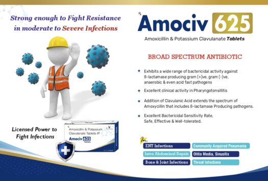 #VISIONPHARMA #EYECARE #OPHTHALMOLOGIST AMOCIV Amoxycillin (500mg) + Clavulanic Acid (125mg)